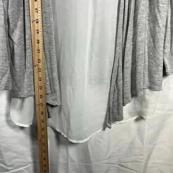 Torrid lightweight open front cardigan gray white size 1 long sleeve casual - Picture 7 of 8